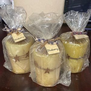 Set of 3 primitive candles